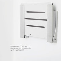 Silhouette Folding Wall Mount Shower Bench Seat, White Seat, Silver Frame