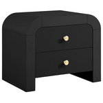 Meridian Furniture - Artisto Night Stand, Black - Make organizing a stylish affair when you bring home this Artisto nightstand. This beautiful nightstand features an elegantly eye-catching design with its rich wood veneer black finish and its textured drawer front designs. Two drawers give you oodles of room for storing items out of sight and out of mind, and the roomy drawers make sure that organizational power is at your fingertips. For versatility, both gold and chrome handles are included with the nightstand.
