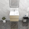 BTO 24" Wall Mounted Bath Vanity With Reinforced Acrylic Sink, White Oak
