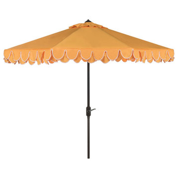 Safavieh UV Resistant Elegant Valance 9' Umbrella, Yellow