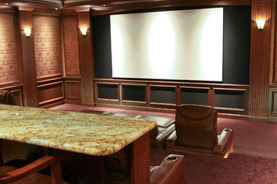 This is an example of a traditional home theatre in Cedar Rapids.