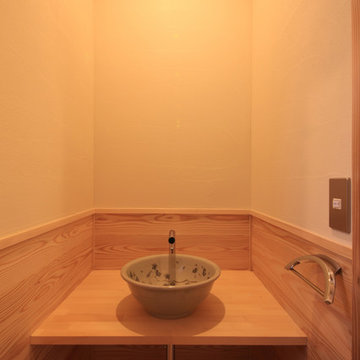 長屋根の家