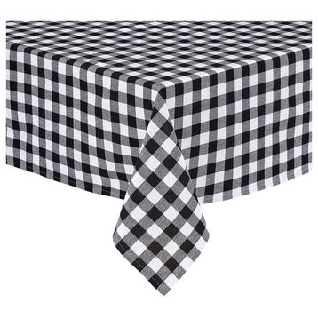 Buffalo Checkered Black 100% Cotton Table Cloth, 60"x84"