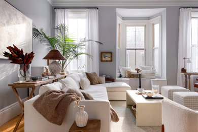 Living room photo in Boston