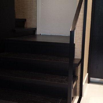 Custom Black Powder-Coat Flat Bar Handrail