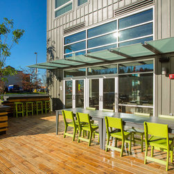 Juniper Decking at Atlas Apartments - Deck Tiles And Planks