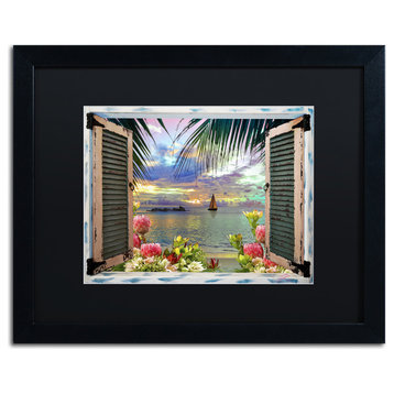 Leo Kelly 'Window to Paradise III' Matted Framed Art, Black Frame, Black Mat, 20"x16"
