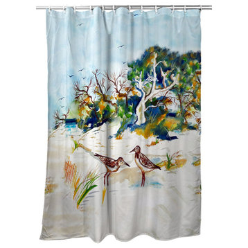 Betsy Drake Tree & Beach Shower Curtain