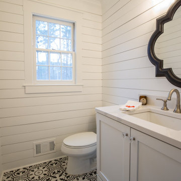 The powder room got a facelift with all new fixutures and finishes.