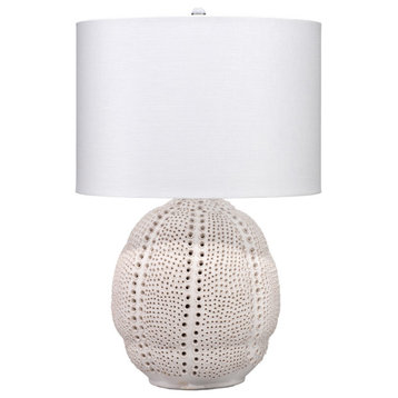 Coastal Style White Porcelain Lunar Table Lamp