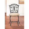 Bowery Hill Traditional Metal Black Gold Finish Steel Vanity Stool