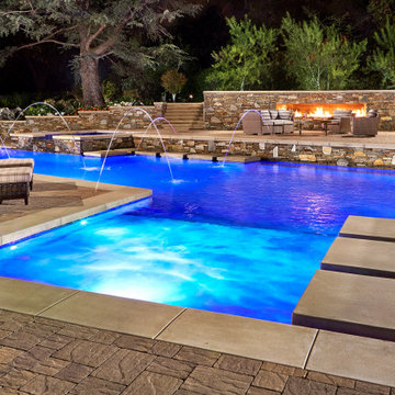 Baja Shelf Pool with Firewall and seating areas