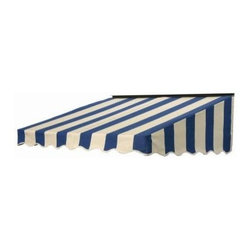 NuImage Awnings 2700 Series Fabric Canopy, Mediterranean/Canvas Block Stripe - Awnings