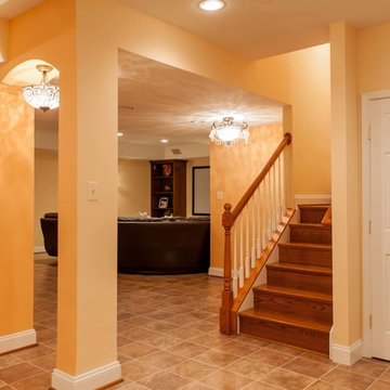 Basement Built for Entertainment in Clifton, Virginia