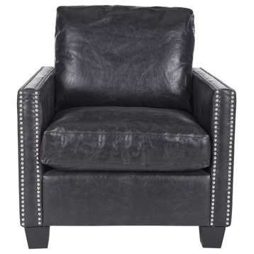 Horace Leather Club Chair - Silver Nail Heads