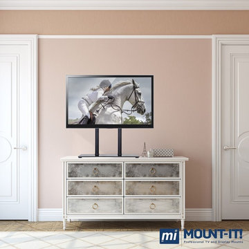 Universal Tabletop TV Stand Mount and AV Media Glass Shelf