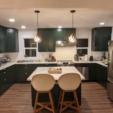 Ikea kitchen and back of island