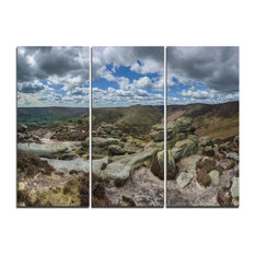 "Clouds and Stones Under Wild Clouds" Metal Wall Art, 3 Panels, 36"x28"