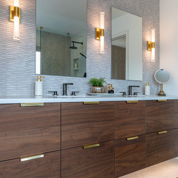 Custom Walnut Floating Vanity