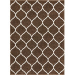Well Woven - Well Woven Serenity Ramon Modern Moroccan Trellis Brown Area Rug 7'10" x 9'10" - The Serenity Collection is an exciting array of trendy geometric patterns and distressed-effect traditional designs, woven in a combination of cool, neutral tones with pops of vibrant color. The extra dense, 0.35" frieze yarn pile is low enough to fit under doors but maintains an exceptionally soft, plush feel. The yarn is stain resistant and doesn't shed or fade over time. Durable and easy to clean, these are perfect for long use in high traffic areas.