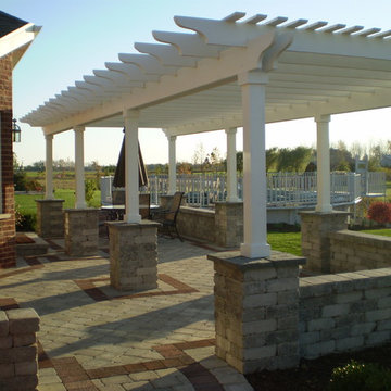 Patio w/ painted arbor
