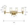 Gold Modern Wall Sconce Lighting Fixture with Frosted Glass Shade