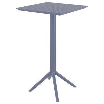 Sky 24 inch Square Folding Bar Table in Dark Gray finish