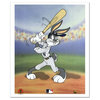 "Bugs Bunny at Bat for Yankees" MLB Limited Edition Looney Tunes Animation Art