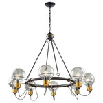 ArtCraft - ArtCraft AC11728BK Martina-8 Light Chandelier in Industrial Style30.85 In - The Martina Collection is so unique from a designMartina-8 Light Chan Black/Brushed Brass  *UL Approved: YES Energy Star Qualified: n/a ADA Certified: n/a  *Number of Lights: 8-*Wattage:60w E12 Candelabra Base bulb(s) *Bulb Included:No *Bulb Type:E12 Candelabra Base *Finish Type:Black/Brushed Brass