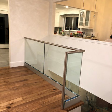 Standoff railing support with heavy duty clamp on top and top mount base shoe