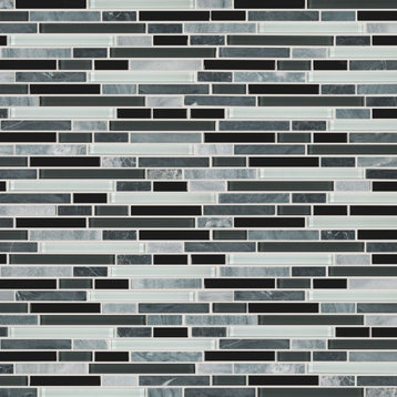 Shaw CS35X Awesome Mix Linear Mosaic - 11-15/16" x 11-15/16" - Midnight