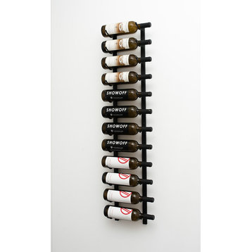 VintageView 12 Bottle Metal Wine Rack, Satin Black