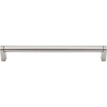 Top Knobs - Pennington Bar Pull 8 13/16" (c-c) - Brushed Satin Nickel - Length - 9 3/16", Width - 1/2", Projection - 1 3/8", Center to Center - 8 13/16", Base Diameter - W 1/2" x L 3/8"