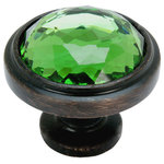 Cosmas - Cosmas 5317ORB-EM Oil Rubbed Bronze and Emerald Glass Round Cabinet Knob - Manufacturer: Cosmas