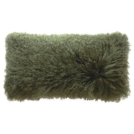 Tibetan Lambskin 11"x22" Cushion, Lichen
