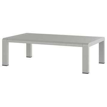 Omni Coffee Table (Rectangular) - Silver - Aluminum