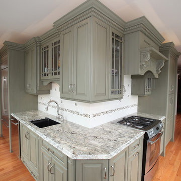 Full Access Traditional Sage Green Kitchen