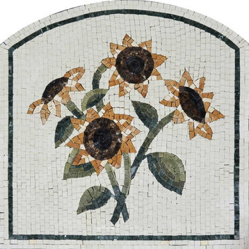 Mosaic Tiles, Arch Flower, 35"x35"