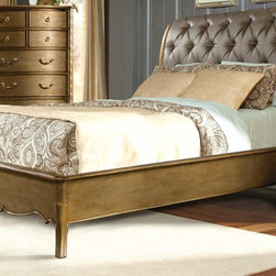 Homelegance 1828-1 Chambord Antique Gold Queen Sleigh Bed - Panel Beds