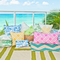 Cayman pillows on Trellis flat weave - Decorative Pillows