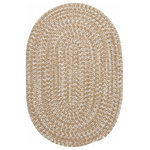 Colonial Mills - Colonial Mills Howell Tweed Braided Casual Rug Sand - 5' X 7' Oval - Not everything has to be showy. A splash of color that doesn't dominate your decor. Muted tones, Tweed pattern. Traditional shape. Great for use in your living room. The finishing touch for your patio. The subtle touch of design your partner will love. Handcrafted. Stain Resistant. Mildew Resistant. Fade Resistant. 100% Polypropylene. Use indoor or outdoor. Reversible for twice the wear.