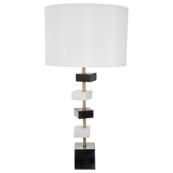 Anita 1 Light Table Lamp, Gold and Black With White