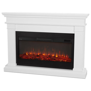Real Flame Beau Amish Style Solid Wood Electric Fireplace in White