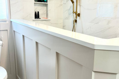 Example of a beach style bathroom design in Other