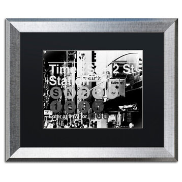 'Subway City Art NYC II' Art, 16x20, Silver Frame, Black Mat