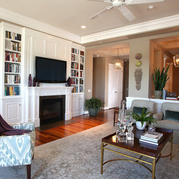 Fireplace with Flanking Bookcases