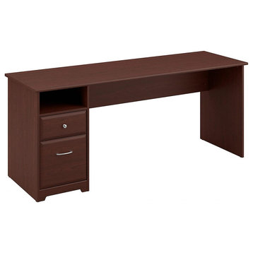 Classic Desk, Rectangular Harvest Cherry Top With Drawer and Open Cubby, 60" W