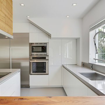 Custom Modern & Rustic Natural Wood & White Kitchen