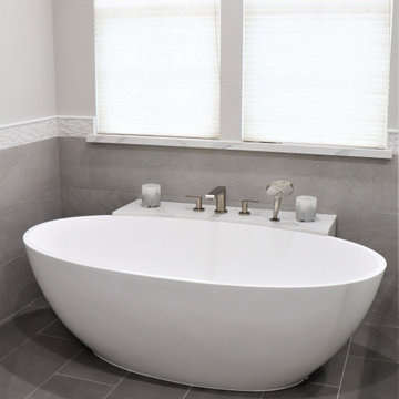 Master Bath & Family Bath Grey & White tile