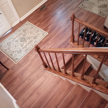 Banister/Baluster Stain + Flooring Replacement Project - Woodbridge, VA
